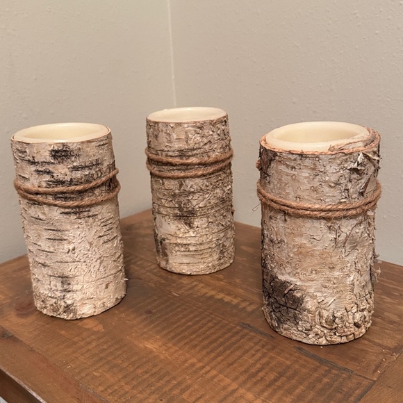 Other - Birch Battery Operated Pillar Candle Set